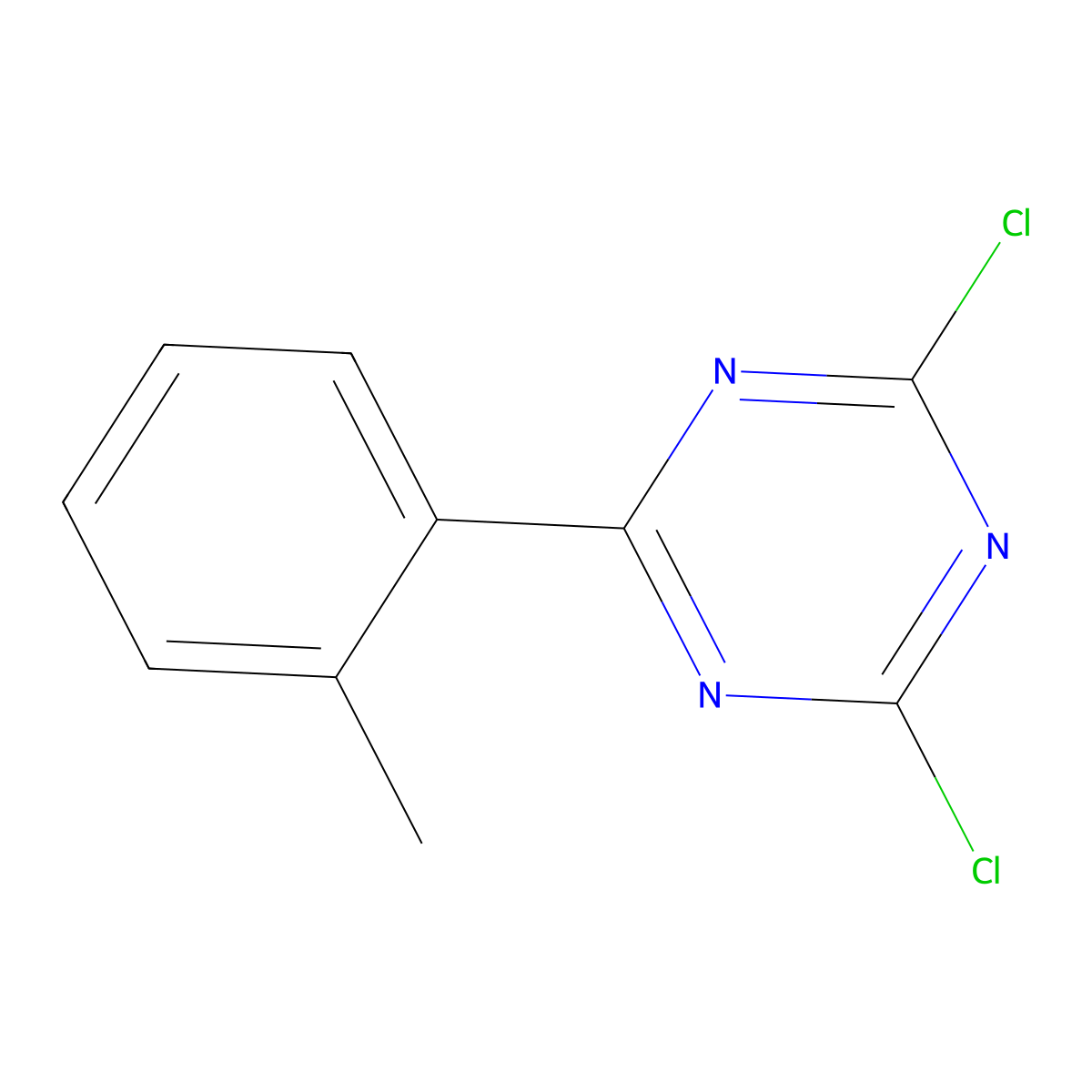 2,4-Dichloro-6-(2-methylphenyl)-1,3,5-triazine molecular structure, CAS 53815-26-2