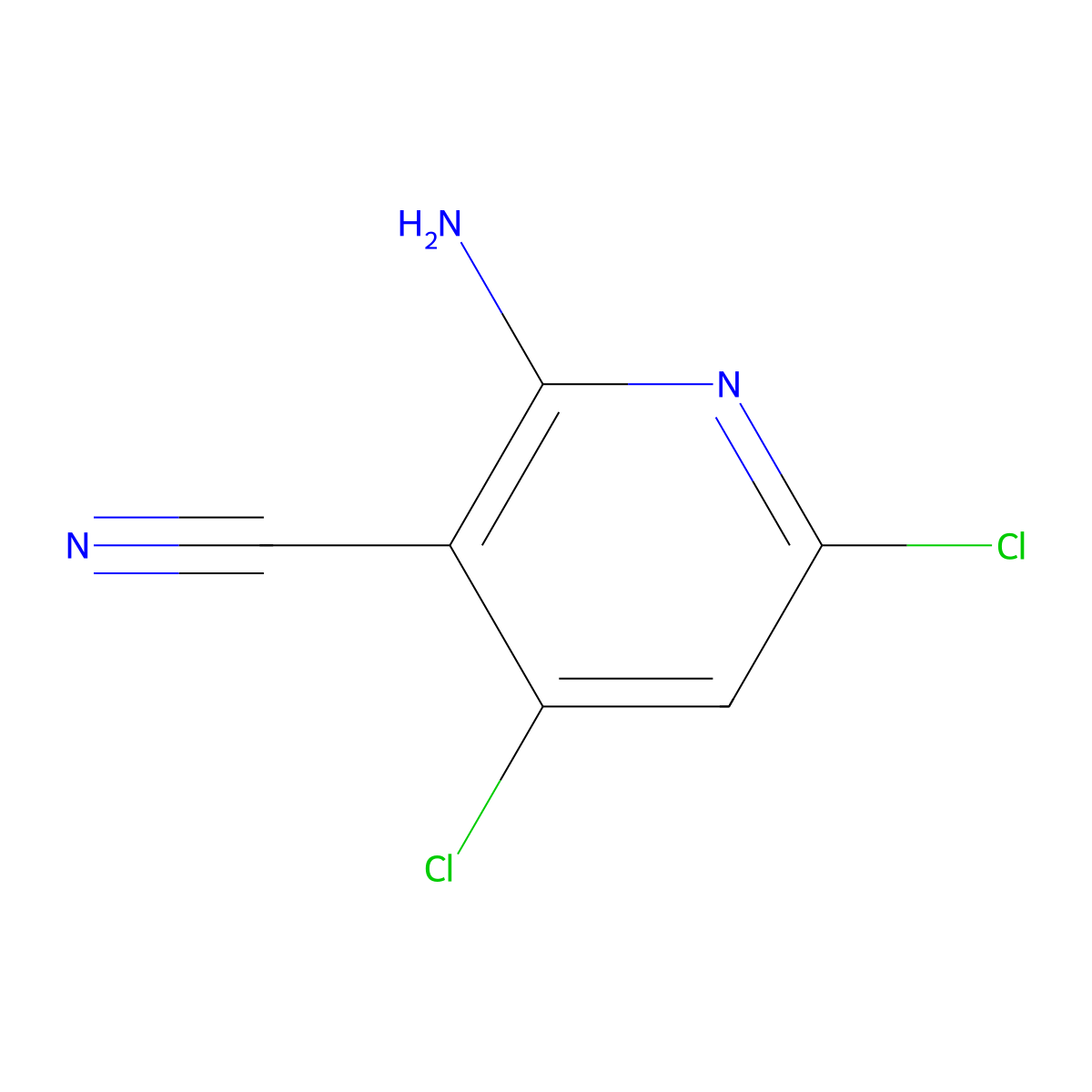2-Amino-4,6-dichloronicotinonitrile molecular structure, CAS 53815-34-2