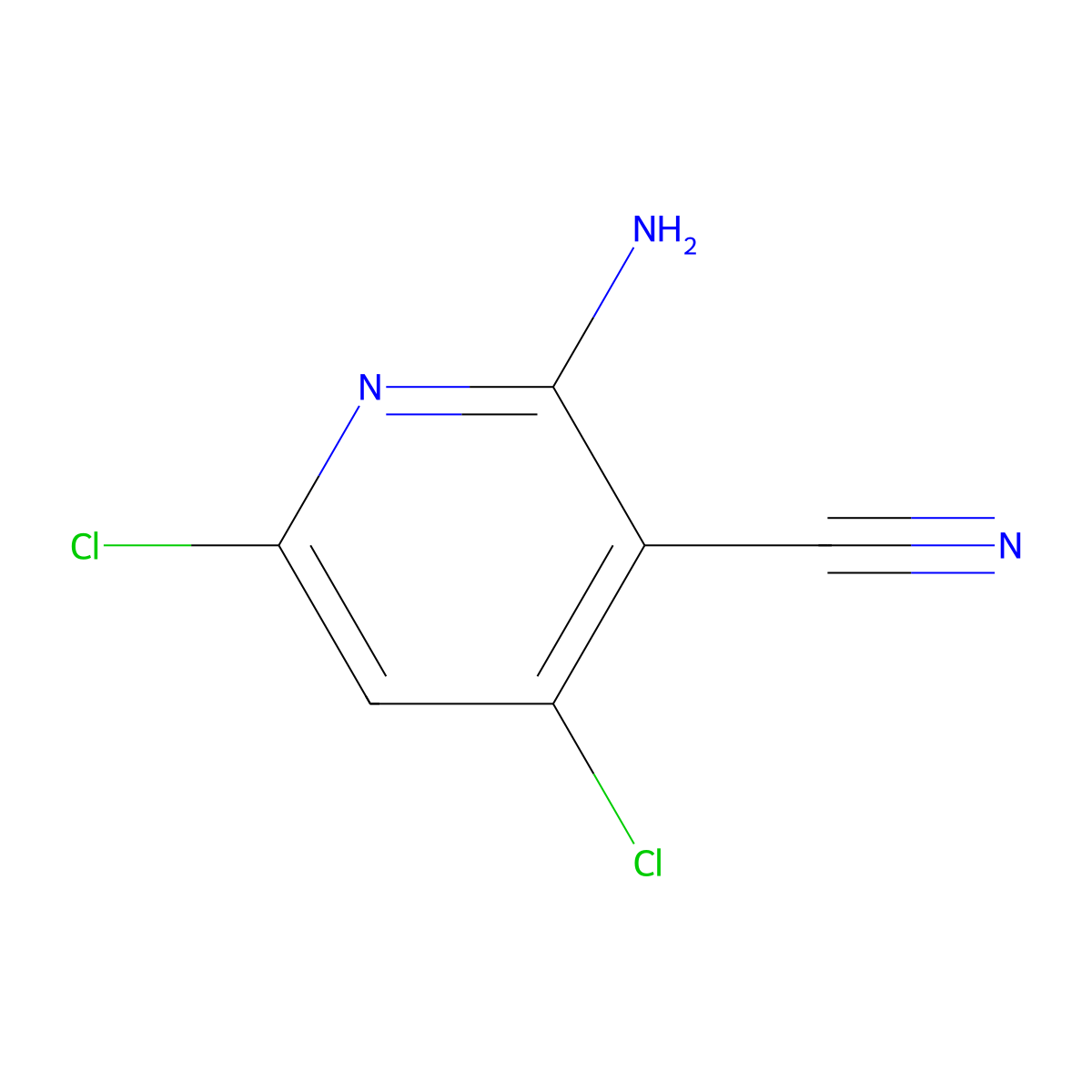 2-Amino-4,6-dichloronicotinonitrile molecular structure, CAS 53815-34-2