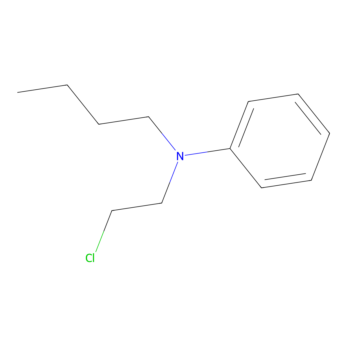 N-butyl-N-(2-chloroethyl)aniline molecular structure, CAS 53817-39-3