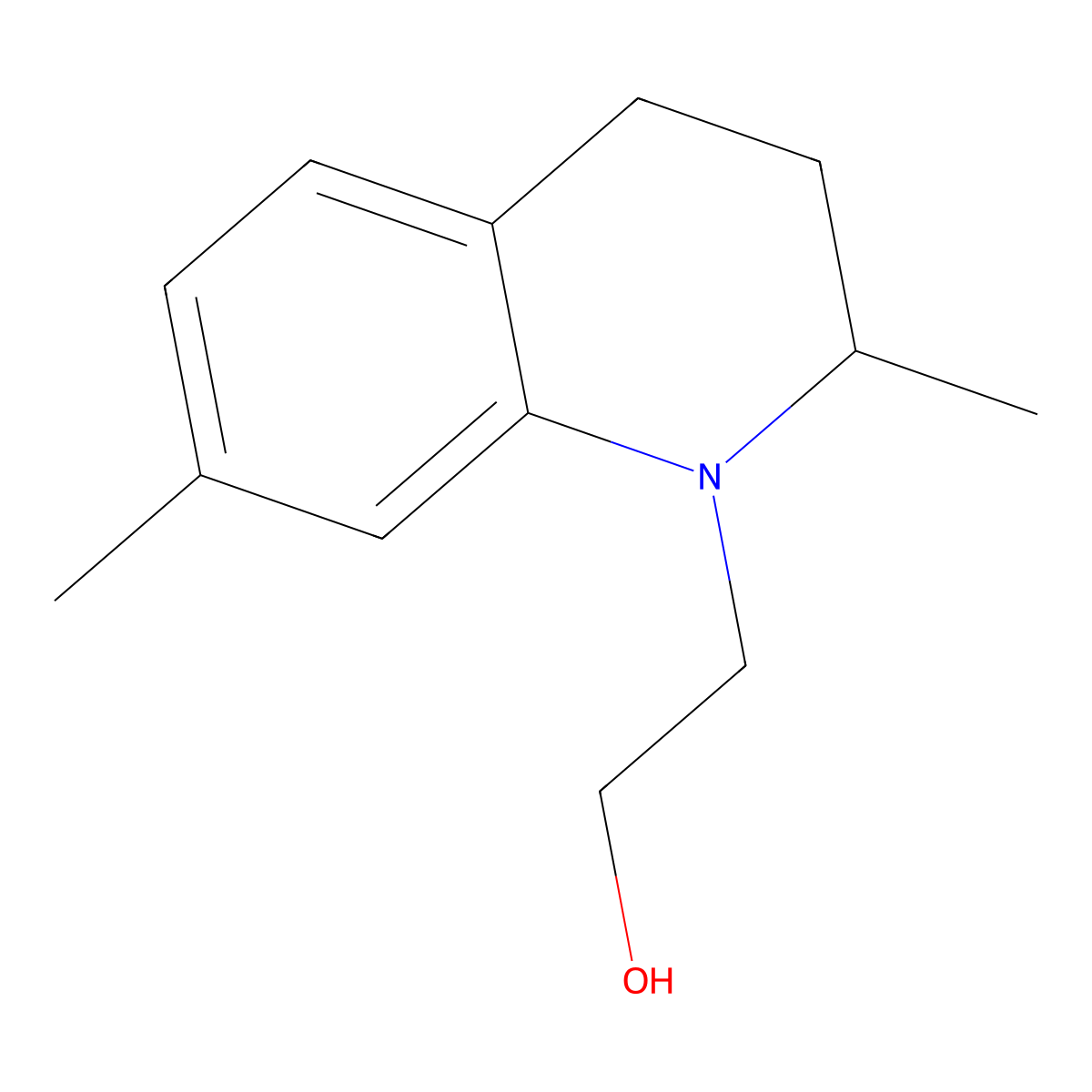 1(2H)-Quinolineethanol, 3,4-dihydro-2,7-dimethyl- molecular structure, CAS 53817-43-9