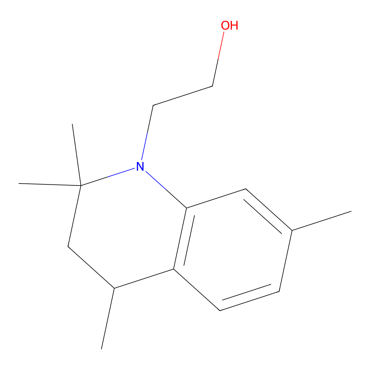 1(2H)-Quinolineethanol, 3,4-dihydro-2,2,4,7-tetramethyl- molecular structure, CAS 53817-44-0