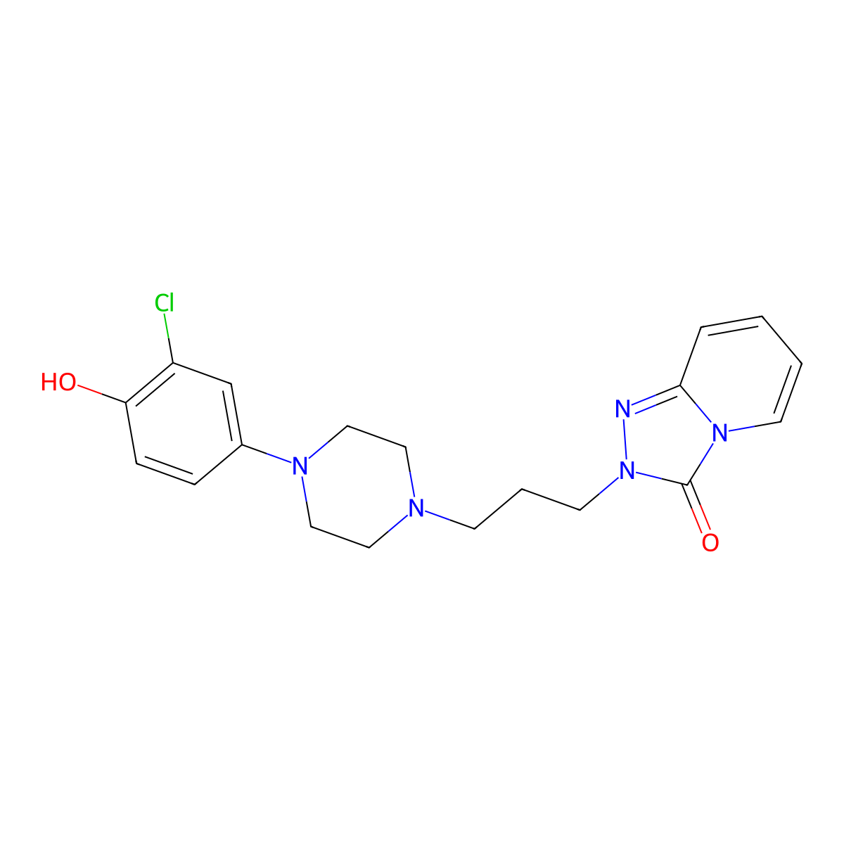4-Hydroxytrazodone molecular structure, CAS 53818-10-3