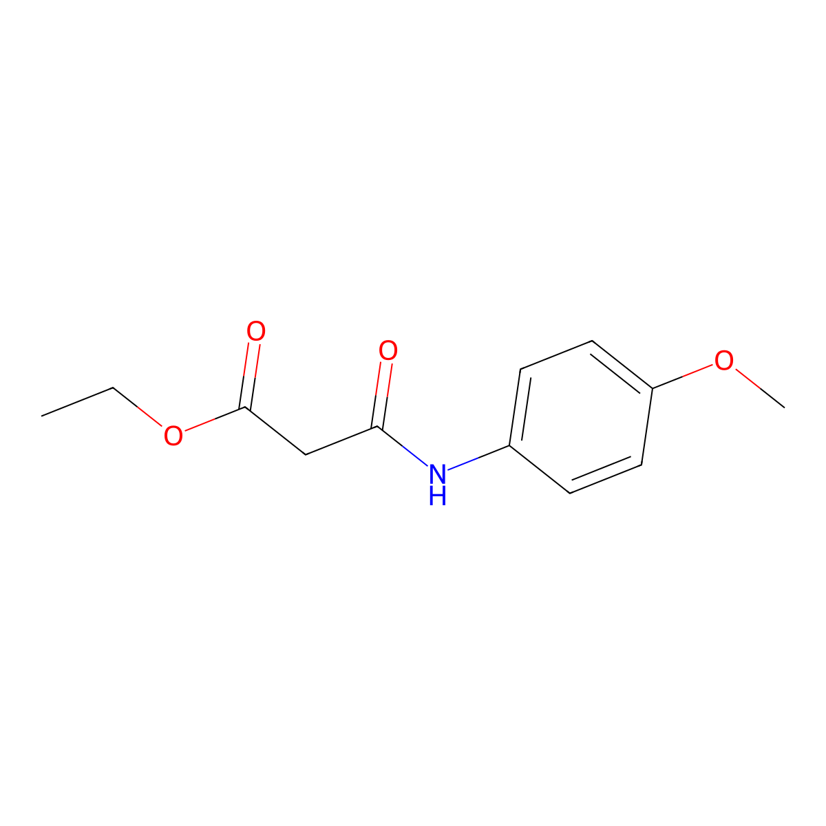 Ethyl 3-(4-methoxyanilino)-3-oxopropanoate molecular structure, CAS 5382-15-0