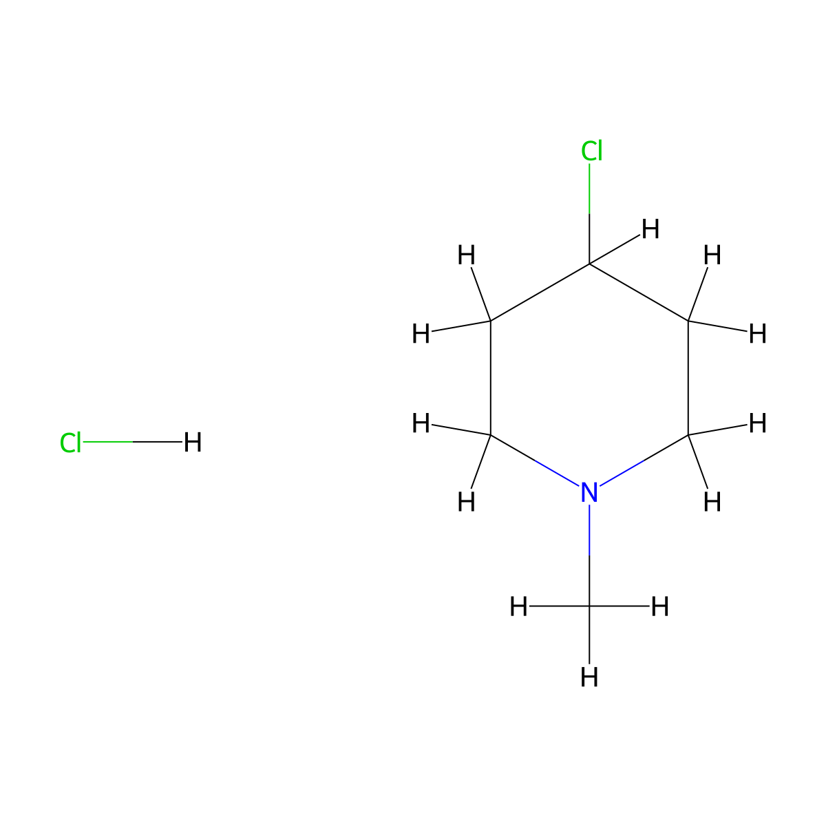 4-Chloro-N-methylpiperidine hydrochloride molecular structure, CAS 5382-23-0