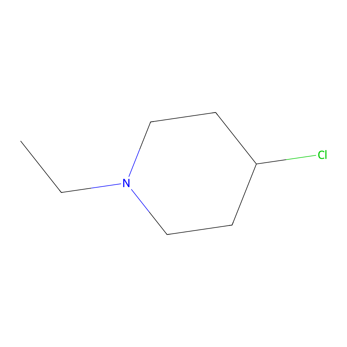 4-Chloro-1-ethyl-piperidine molecular structure, CAS 5382-26-3