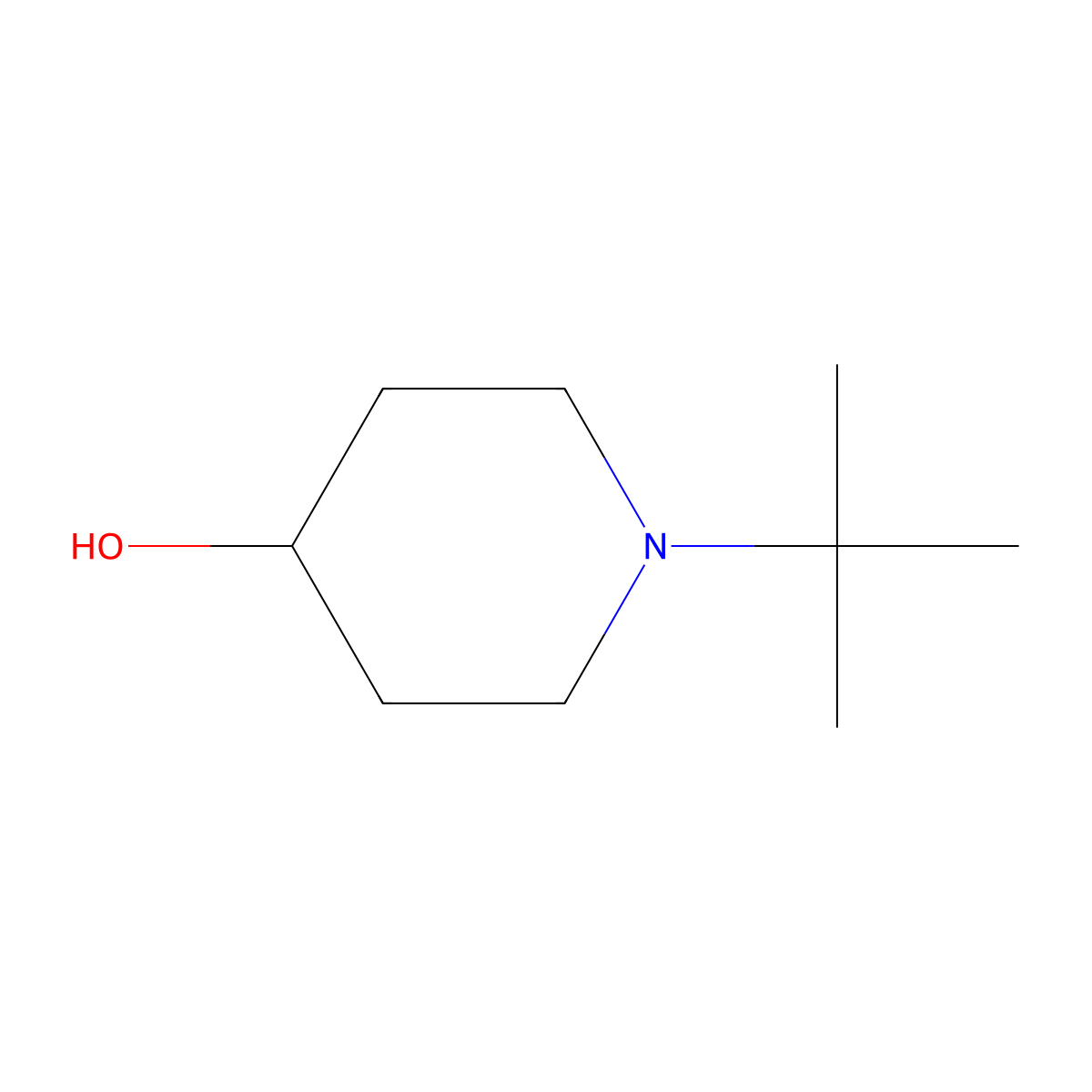 1-tert-Butylpiperidin-4-ol molecular structure, CAS 5382-30-9