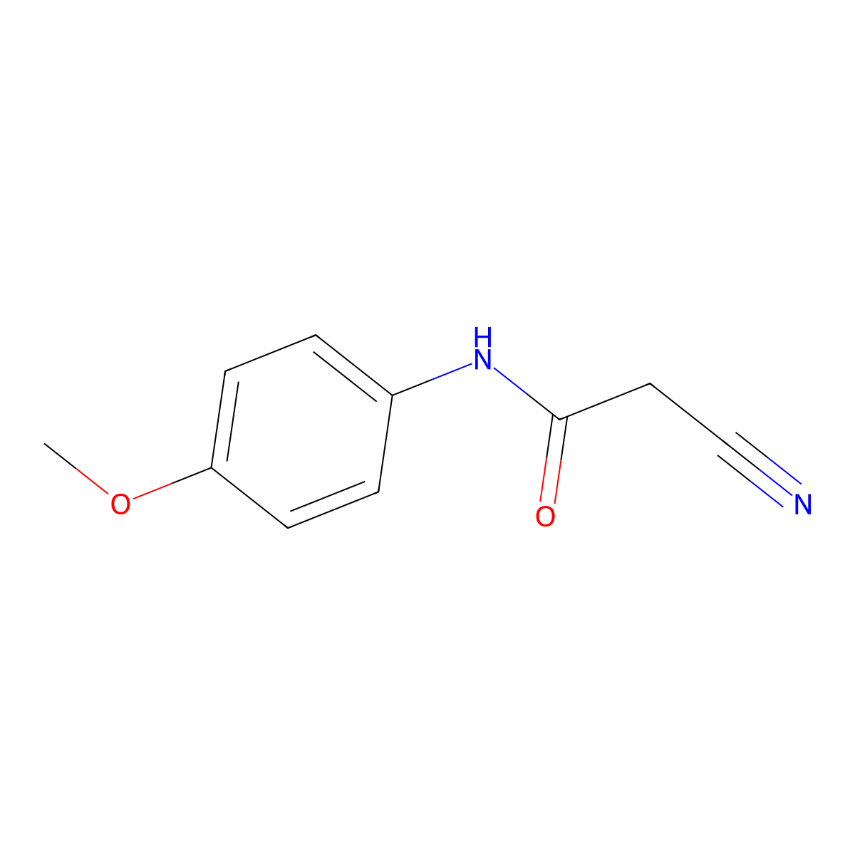 2-cyano-N-(4-methoxyphenyl)acetamide molecular structure, CAS 5382-38-7