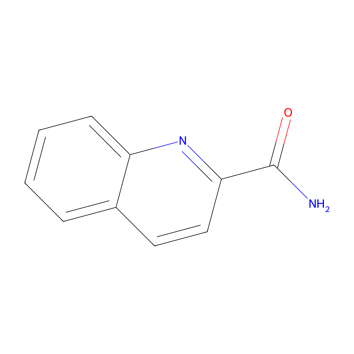2-Quinolinecarboxamide molecular structure, CAS 5382-42-3