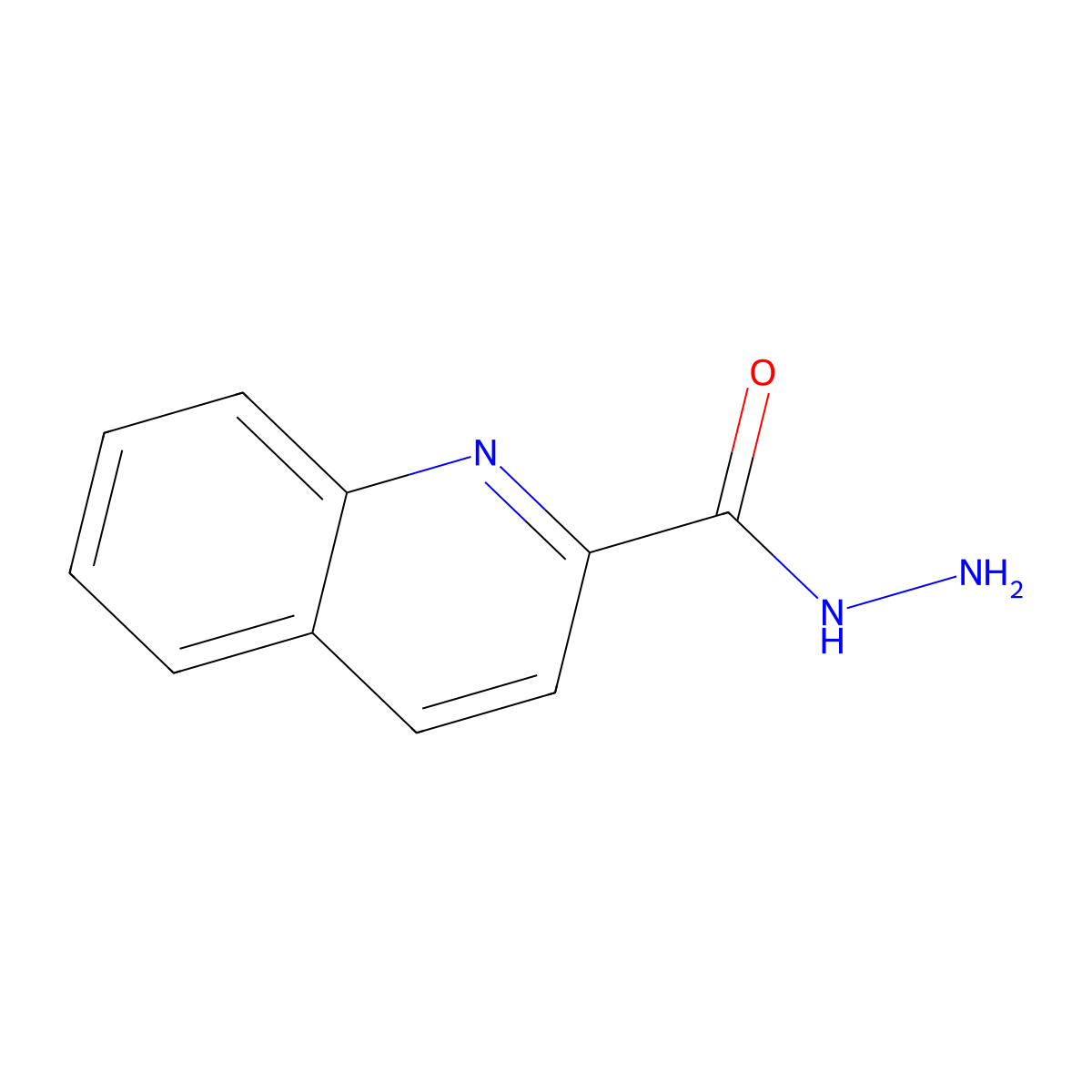 Quinoline-2-carbohydrazide molecular structure, CAS 5382-44-5