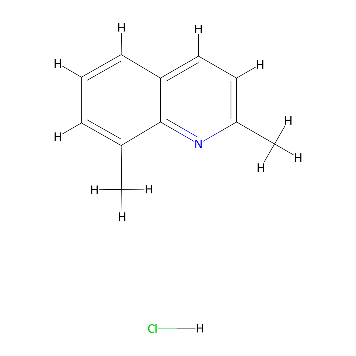 2,8-Dimethylquinoline hydrochloride molecular structure, CAS 53826-01-0