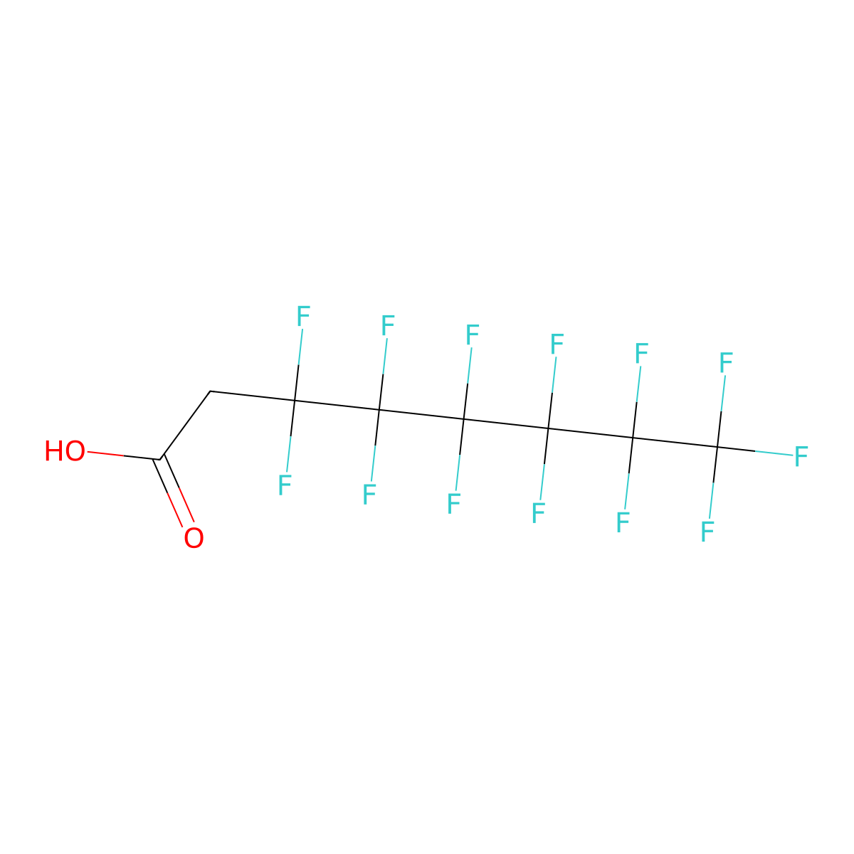3,3,4,4,5,5,6,6,7,7,8,8,8-Tridecafluorooctanoic acid molecular structure, CAS 53826-12-3