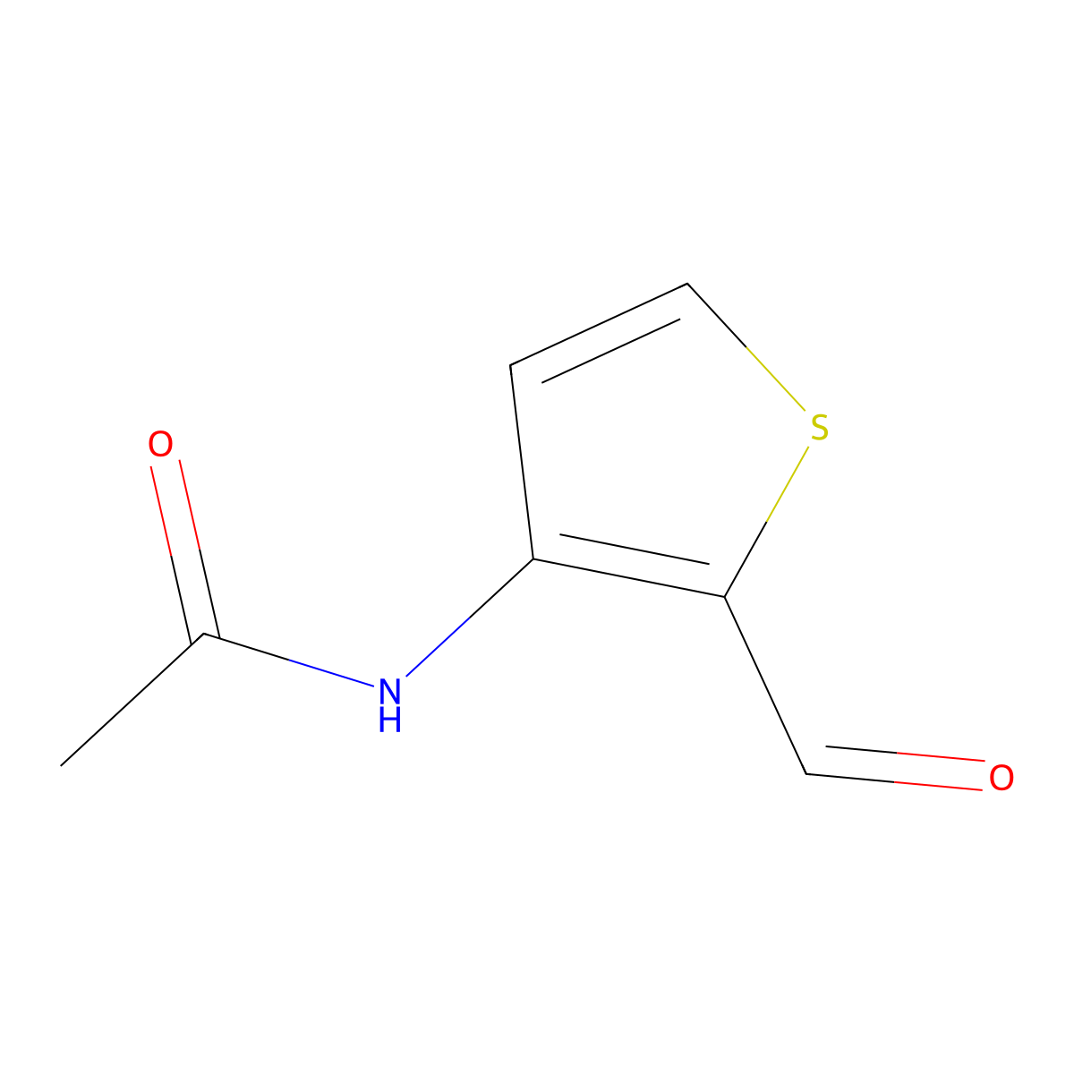 N-(2-formylthiophen-3-yl)acetamide molecular structure, CAS 53827-35-3