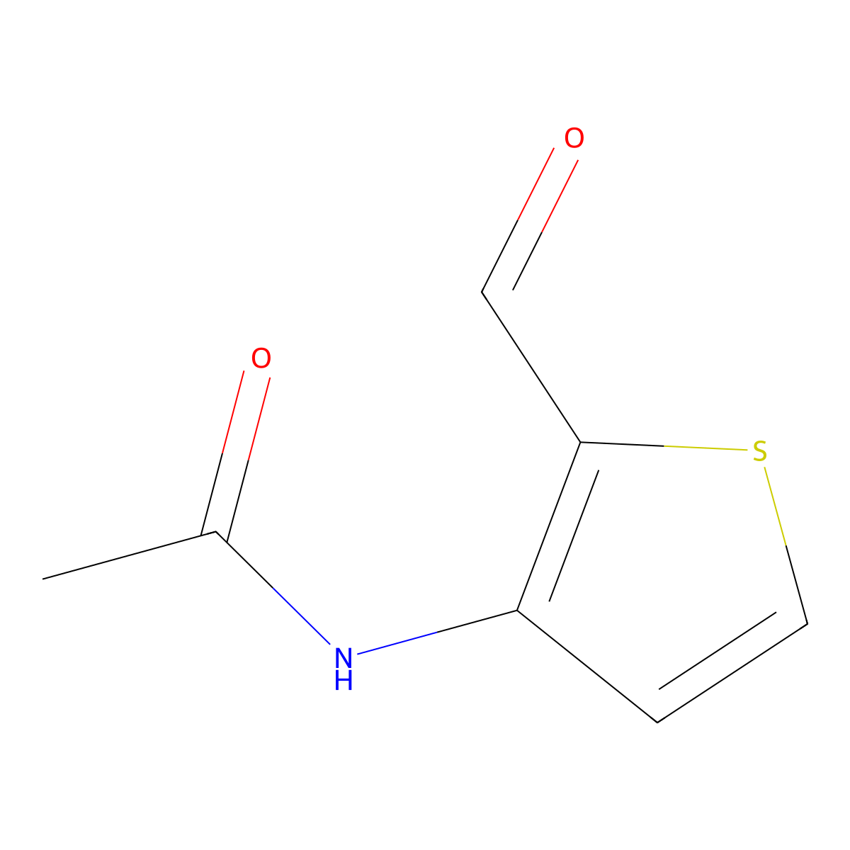 N-(2-formylthiophen-3-yl)acetamide molecular structure, CAS 53827-35-3