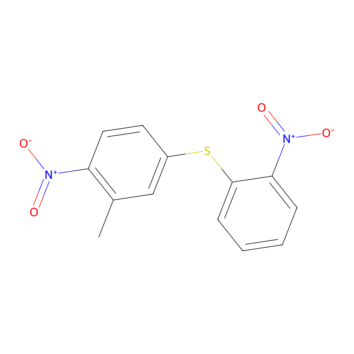 2-Methyl-1-nitro-4-[(2-nitrophenyl)sulfanyl]benzene molecular structure, CAS 53827-86-4