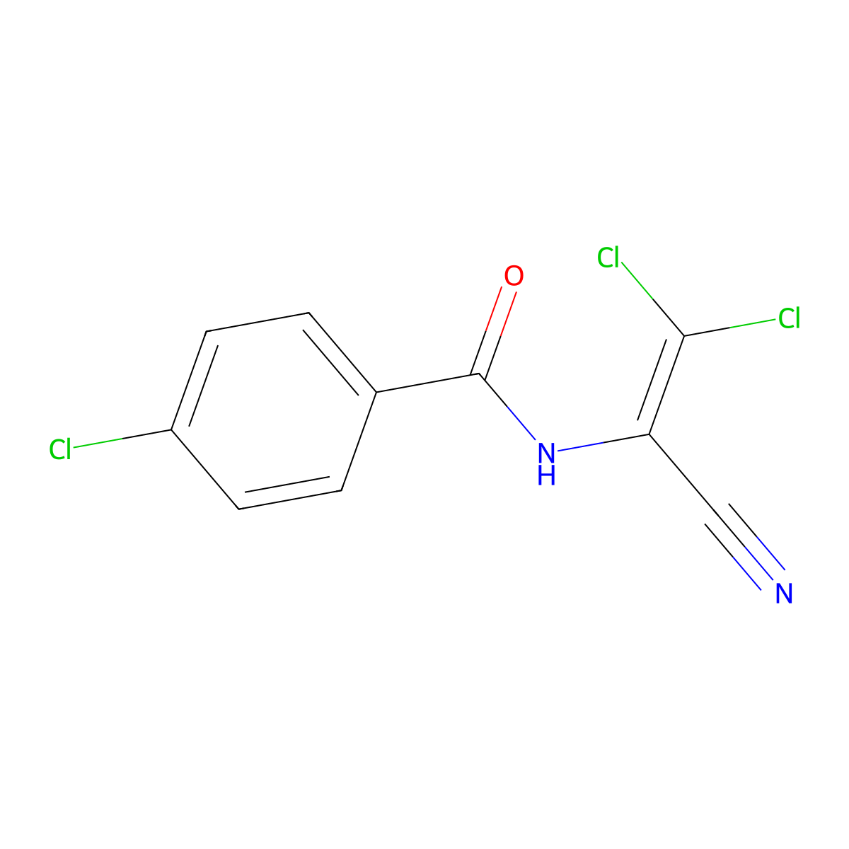 4-chloro-N-(2,2-dichloro-1-cyanoethenyl)benzamide molecular structure, CAS 53828-13-0