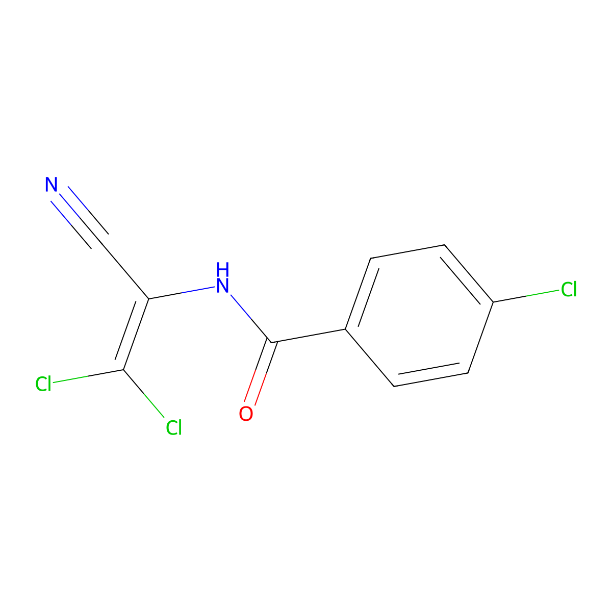 4-chloro-N-(2,2-dichloro-1-cyanoethenyl)benzamide molecular structure, CAS 53828-13-0