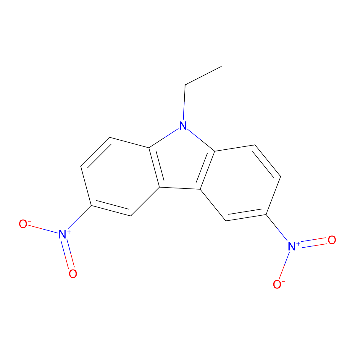 9-Ethyl-3,6-dinitro-9H-carbazole molecular structure, CAS 53830-18-5