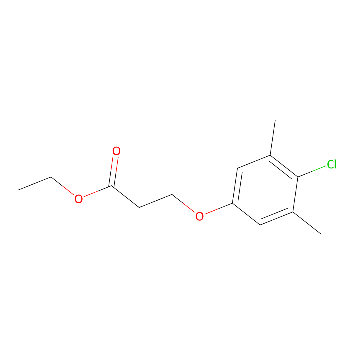 Propionic acid, 3-(4-chloro-3,5-xylyloxy)-, ethyl ester molecular structure, CAS 53830-54-9