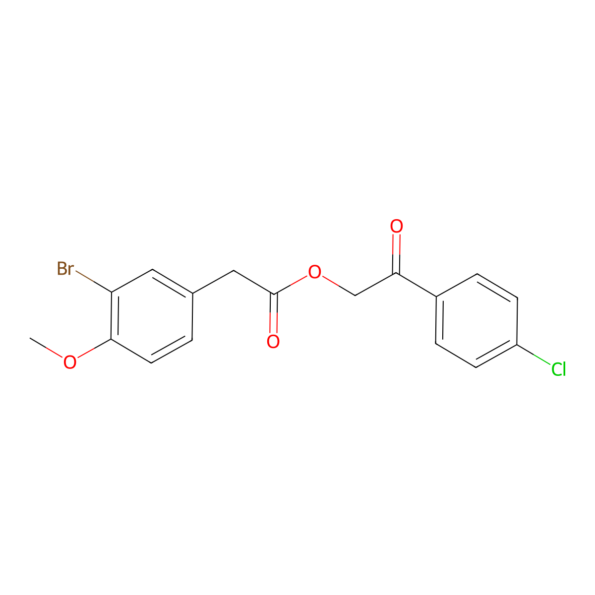 2-(4-Chlorophenyl)-2-oxoethyl (3-bromo-4-methoxyphenyl)acetate molecular structure, CAS 538316-59-5