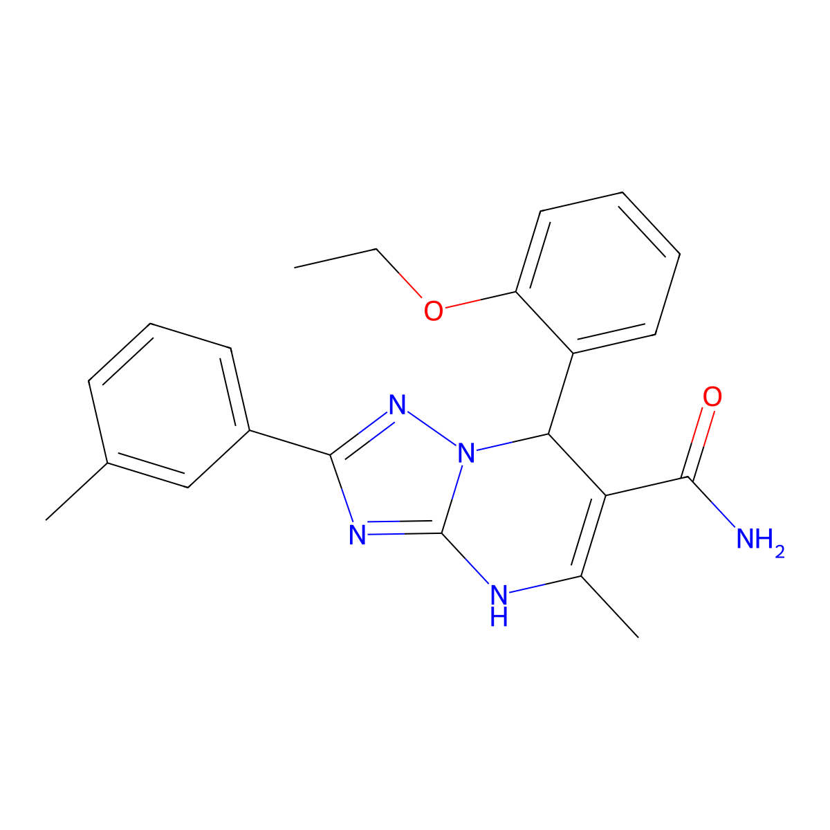 7-(2-Ethoxyphenyl)-5-methyl-2-(m-tolyl)-4,7-dihydro-[1,2,4]triazolo[1,5-a]pyrimidine-6-carboxamide molecular structure, CAS 538317-52-1