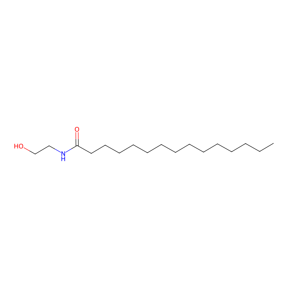 Pentadecanoyl-EA molecular structure, CAS 53832-58-9