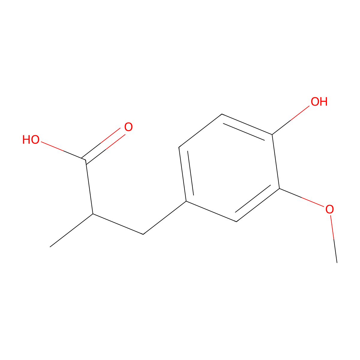 3-(4-Hydroxy-3-methoxyphenyl)-2-methylpropanoic acid molecular structure, CAS 53832-93-2