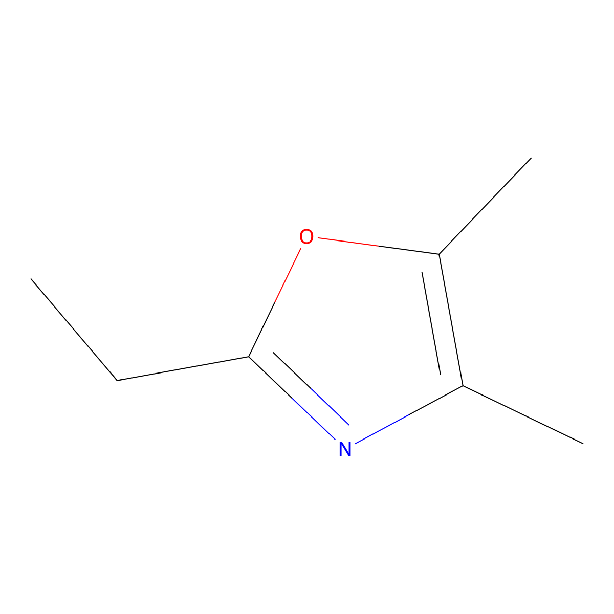 2-Ethyl-4,5-dimethyloxazole molecular structure, CAS 53833-30-0