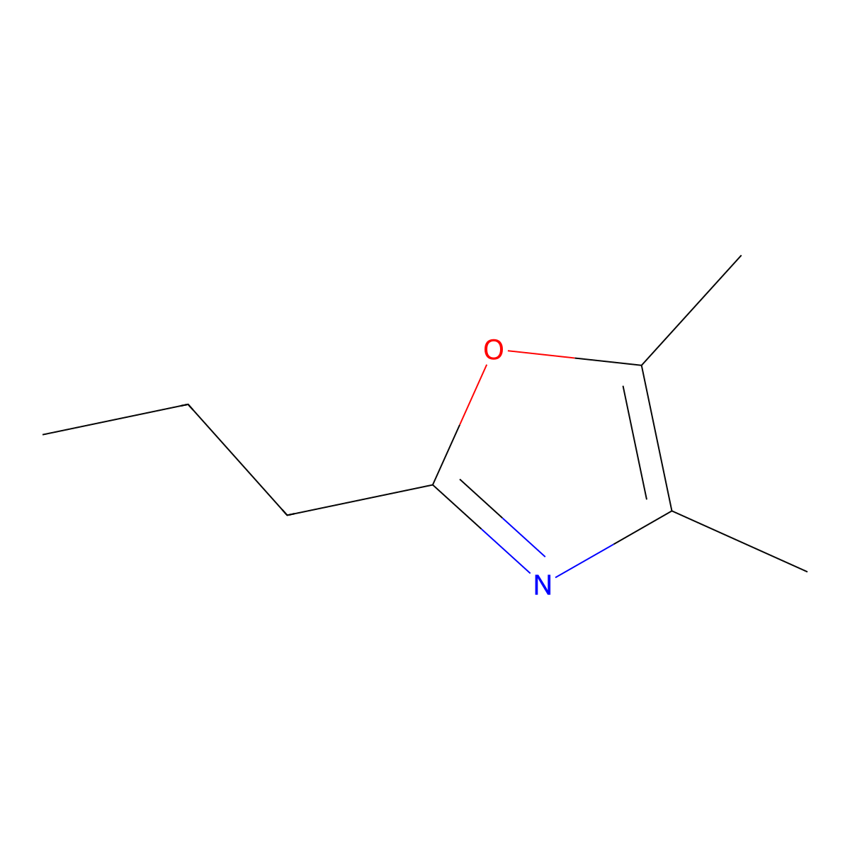 4,5-Dimethyl-2-propyloxazole molecular structure, CAS 53833-32-2