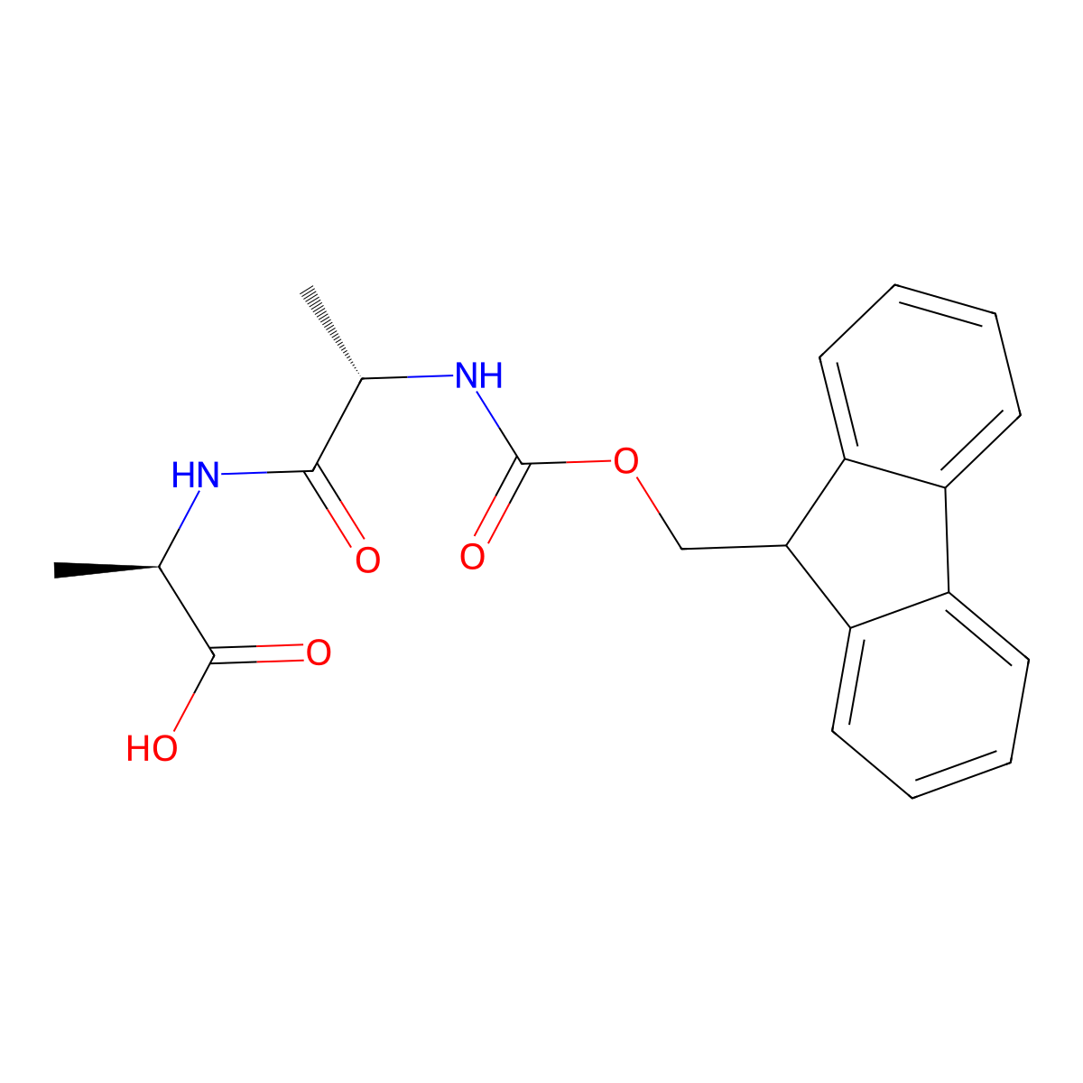 (((9H-Fluoren-9-yl)methoxy)carbonyl)-L-alanyl-D-alanine molecular structure, CAS 538334-18-8