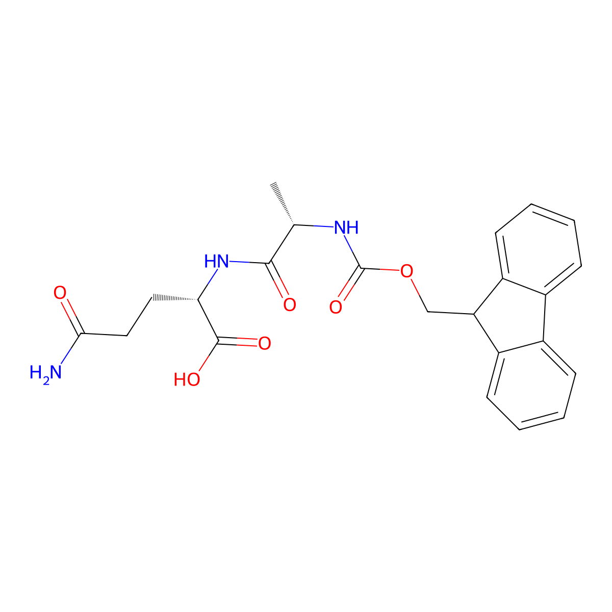 Fmoc-Ala-Gln-OH molecular structure, CAS 538334-44-0