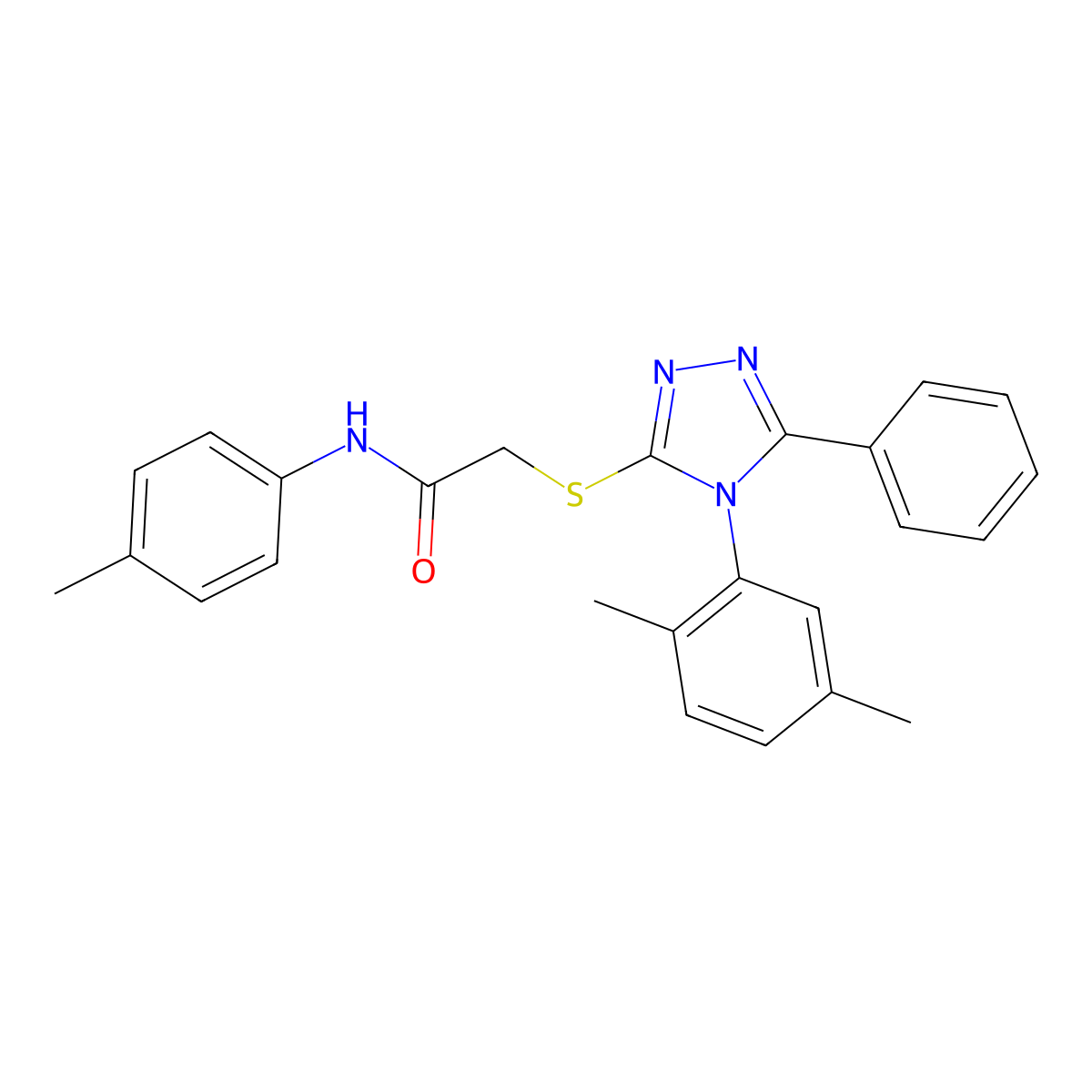 2-{[4-(2,5-Dimethylphenyl)-5-phenyl-4H-1,2,4-triazol-3-YL]sulfanyl}-N-(4-methylphenyl)acetamide molecular structure, CAS 538336-67-3