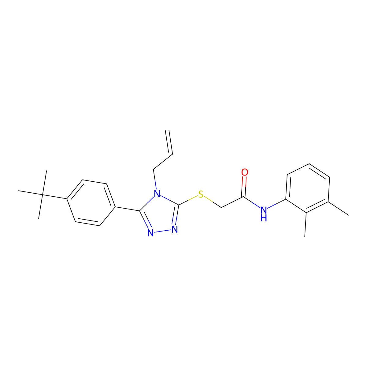 2-((4-Allyl-5-(4-tert-butylphenyl)-4H-1,2,4-triazol-3-YL)sulfanyl)-N-(2,3-dimethylphenyl)acetamide molecular structure, CAS 538337-07-4