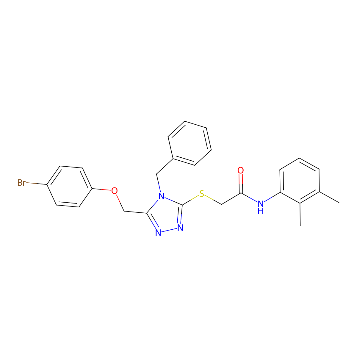 2-({4-Benzyl-5-[(4-bromophenoxy)methyl]-4H-1,2,4-triazol-3-YL}sulfanyl)-N-(2,3-dimethylphenyl)acetamide molecular structure, CAS 538337-14-3
