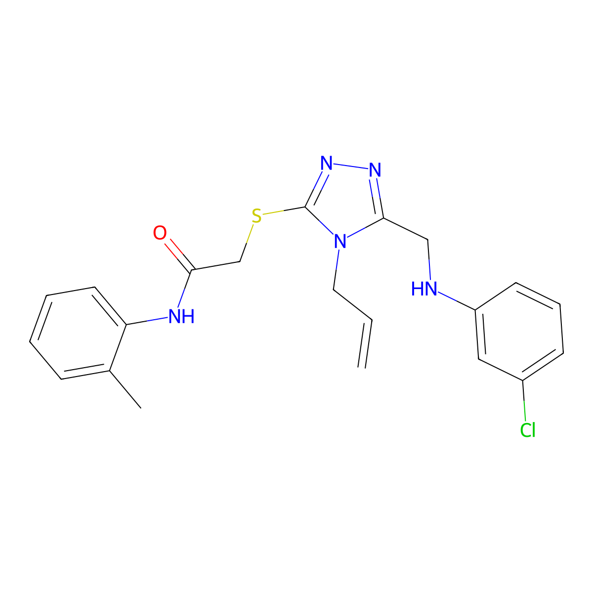 2-((4-Allyl-5-((3-chloroanilino)methyl)-4H-1,2,4-triazol-3-YL)sulfanyl)-N-(2-methylphenyl)acetamide molecular structure, CAS 538337-19-8