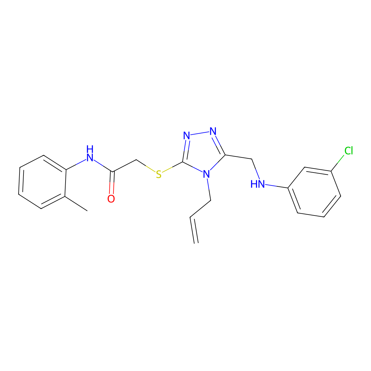 2-((4-Allyl-5-((3-chloroanilino)methyl)-4H-1,2,4-triazol-3-YL)sulfanyl)-N-(2-methylphenyl)acetamide molecular structure, CAS 538337-19-8