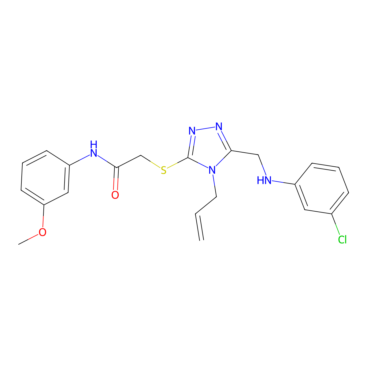 2-((4-Allyl-5-((3-chloroanilino)methyl)-4H-1,2,4-triazol-3-YL)sulfanyl)-N-(3-methoxyphenyl)acetamide molecular structure, CAS 538337-20-1