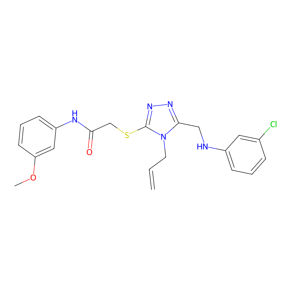 2-((4-Allyl-5-((3-chloroanilino)methyl)-4H-1,2,4-triazol-3-YL)sulfanyl)-N-(3-methoxyphenyl)acetamide molecular structure, CAS 538337-20-1