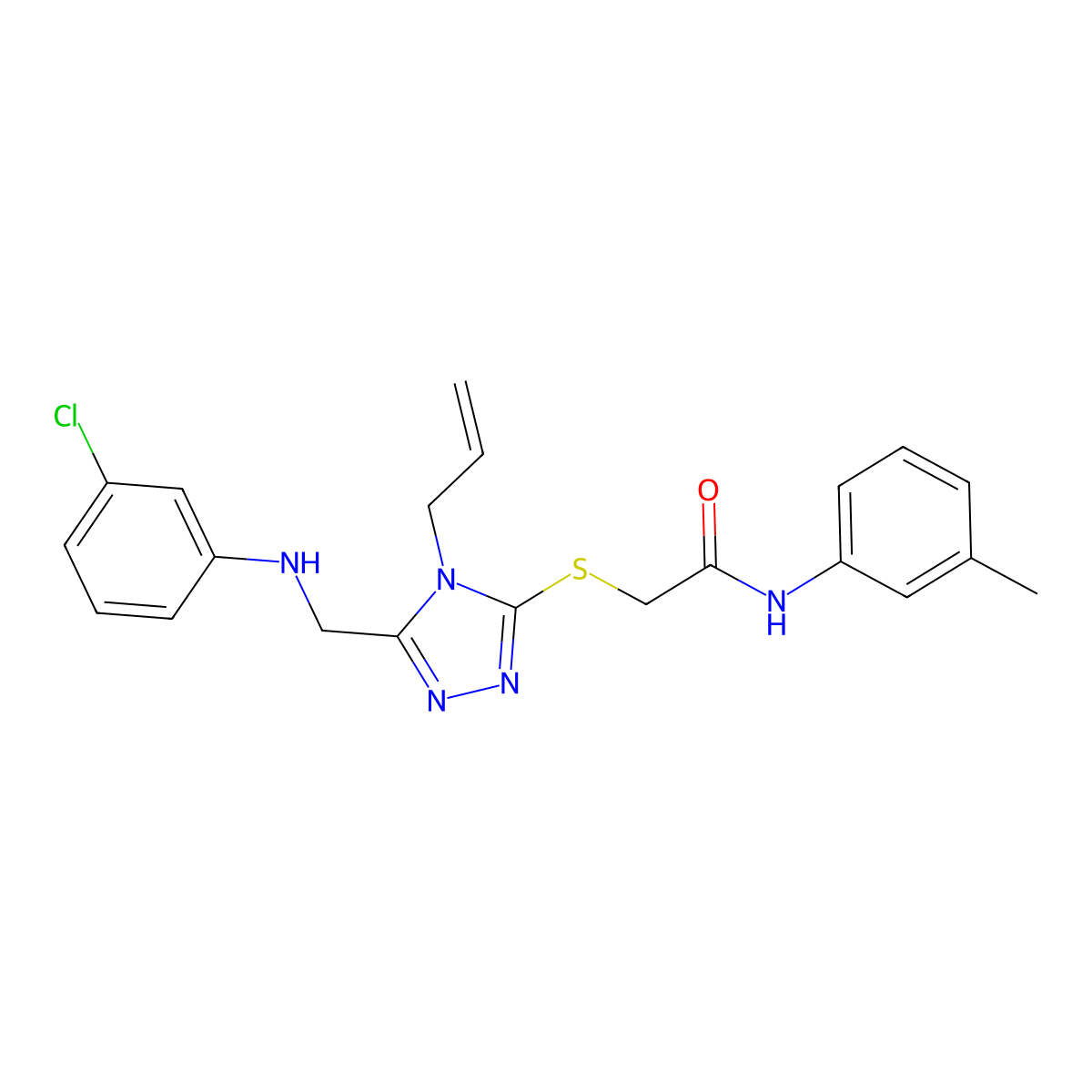 2-((4-Allyl-5-((3-chloroanilino)methyl)-4H-1,2,4-triazol-3-YL)sulfanyl)-N-(3-methylphenyl)acetamide molecular structure, CAS 538337-28-9
