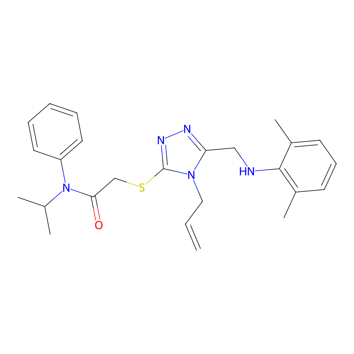 2-({4-Allyl-5-[(2,6-dimethylanilino)methyl]-4H-1,2,4-triazol-3-YL}sulfanyl)-N-isopropyl-N-phenylacetamide molecular structure, CAS 538337-37-0