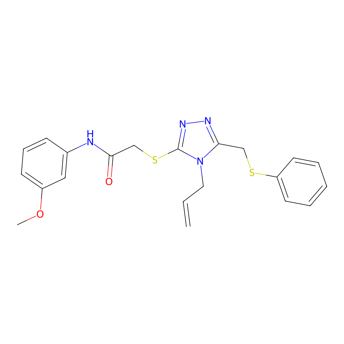 2-((4-Allyl-5-((phenylsulfanyl)methyl)-4H-1,2,4-triazol-3-YL)sulfanyl)-N-(3-methoxyphenyl)acetamide molecular structure, CAS 538337-38-1