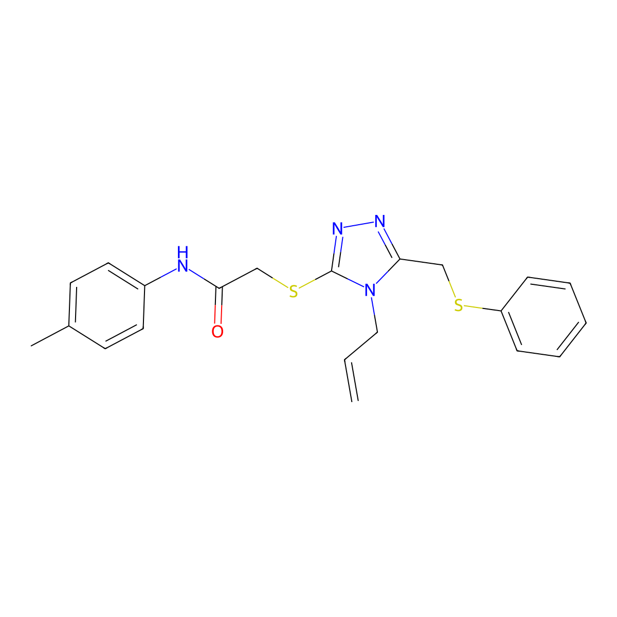 2-((4-Allyl-5-((phenylsulfanyl)methyl)-4H-1,2,4-triazol-3-YL)sulfanyl)-N-(4-methylphenyl)acetamide molecular structure, CAS 538337-45-0