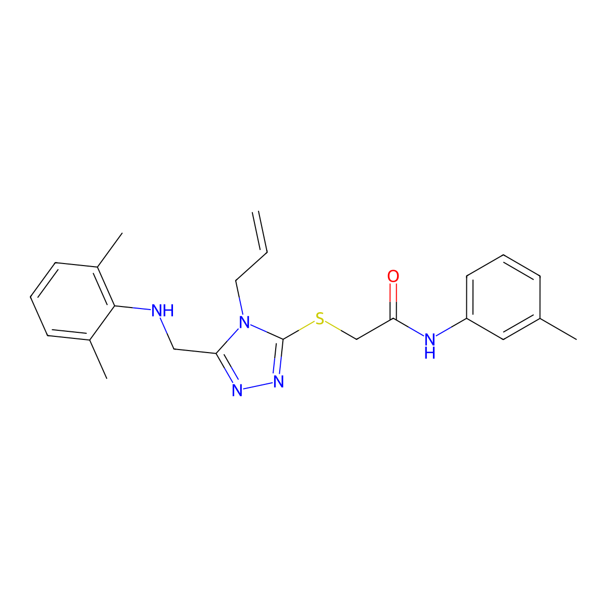2-((4-Allyl-5-((2,6-dimethylanilino)methyl)-4H-1,2,4-triazol-3-YL)sulfanyl)-N-(3-methylphenyl)acetamide molecular structure, CAS 538337-53-0