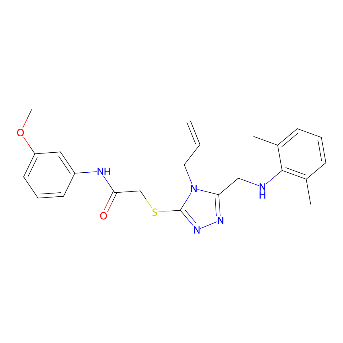 2-((4-Allyl-5-((2,6-dimethylanilino)methyl)-4H-1,2,4-triazol-3-YL)sulfanyl)-N-(3-methoxyphenyl)acetamide molecular structure, CAS 538337-56-3