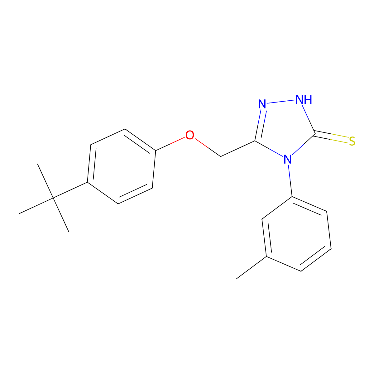 5-[(4-Tert-butylphenoxy)methyl]-4-(3-methylphenyl)-2,4-dihydro-3H-1,2,4-triazole-3-thione molecular structure, CAS 538337-72-3