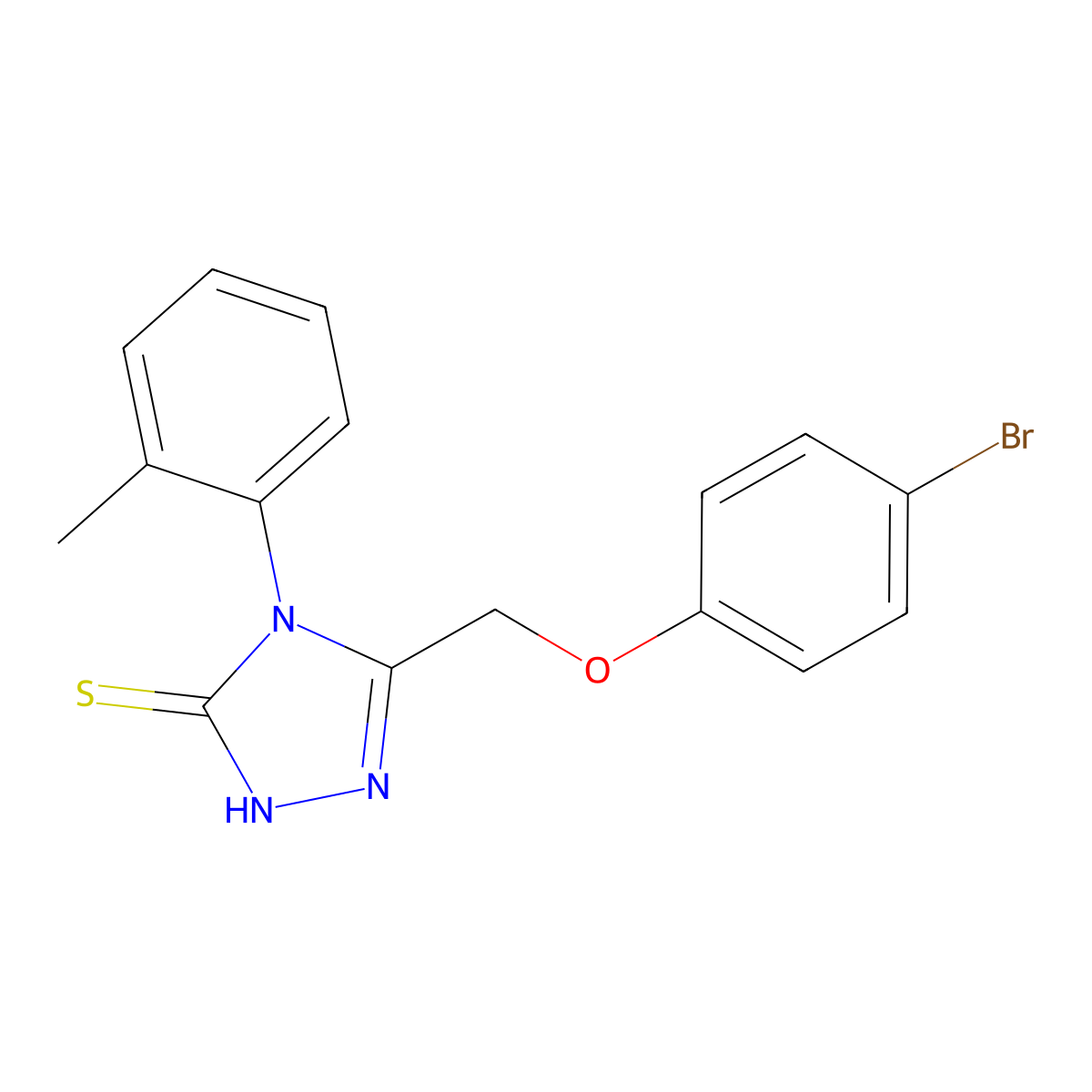 5-[(4-bromophenoxy)methyl]-4-(2-methylphenyl)-4H-1,2,4-triazole-3-thiol molecular structure, CAS 538338-30-6