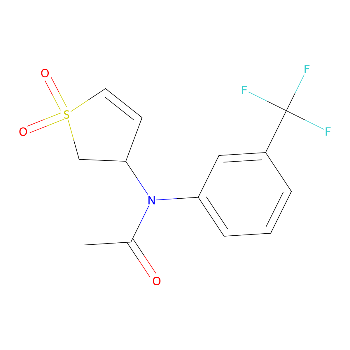 N-(1,1-dioxido-2,3-dihydrothiophen-3-yl)-N-(3-(trifluoromethyl)phenyl)acetamide molecular structure, CAS 538338-37-3