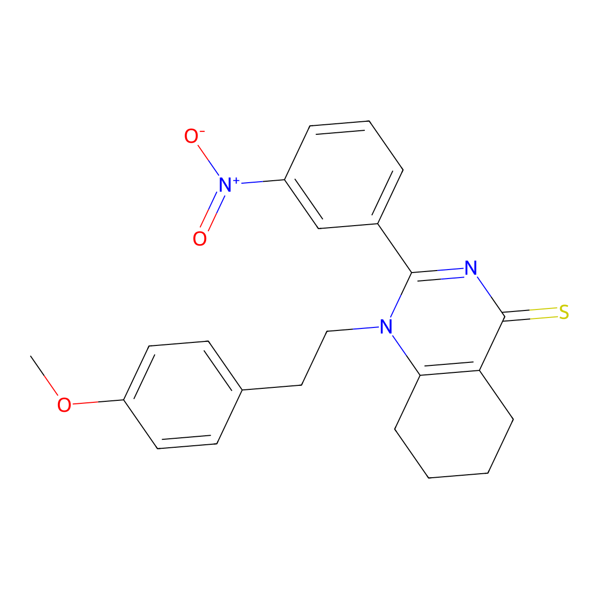 1-(4-methoxyphenethyl)-2-(3-nitrophenyl)-5,6,7,8-tetrahydroquinazoline-4(1H)-thione molecular structure, CAS 538338-40-8