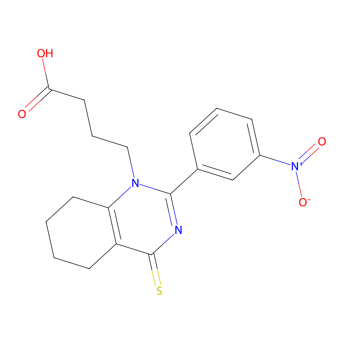 4-(2-(3-nitrophenyl)-4-thioxo-5,6,7,8-tetrahydroquinazolin-1(4H)-yl)butanoic acid molecular structure, CAS 538338-51-1