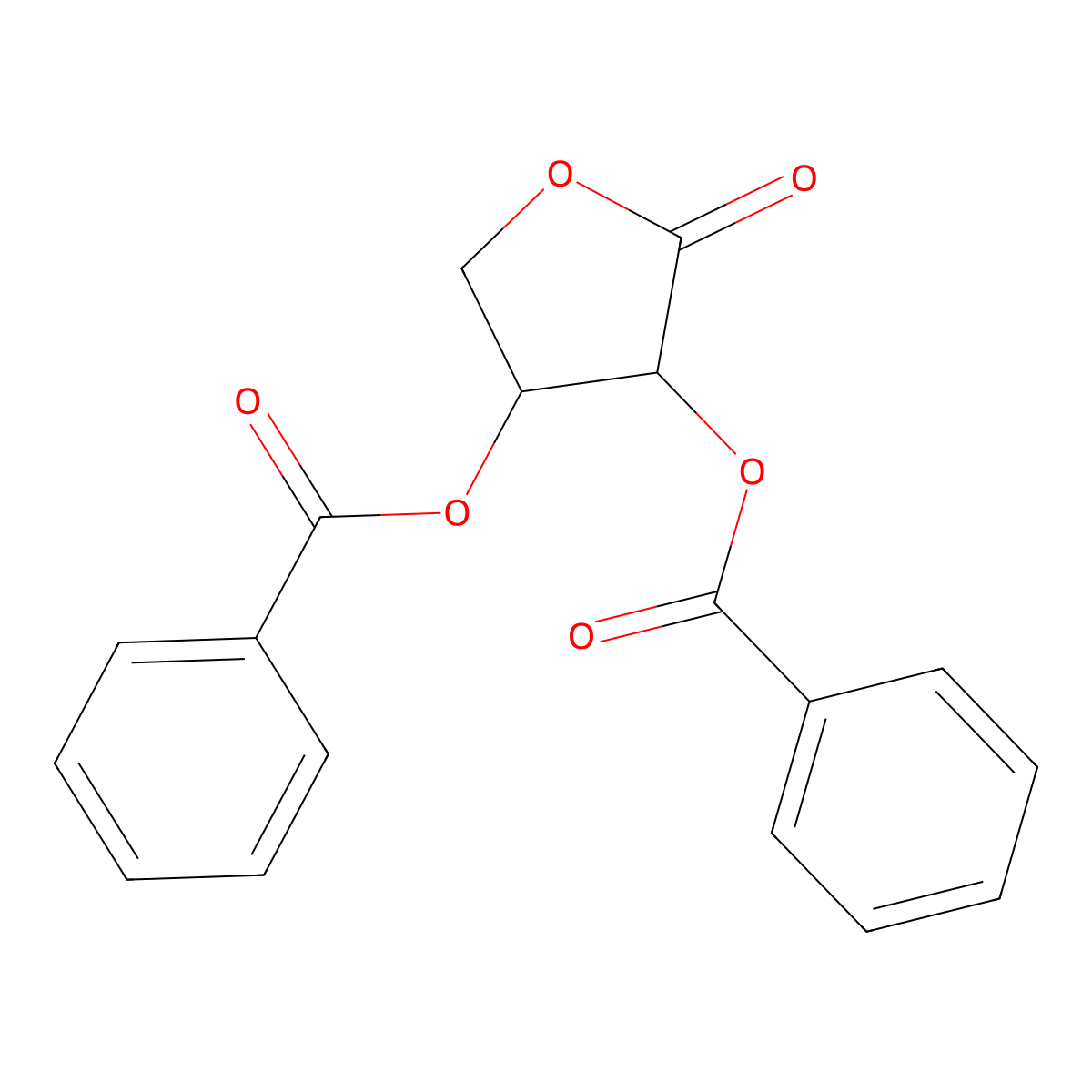 (3R,4S)-2-oxotetrahydrofuran-3,4-diyl dibenzoate molecular structure, CAS 538368-86-4